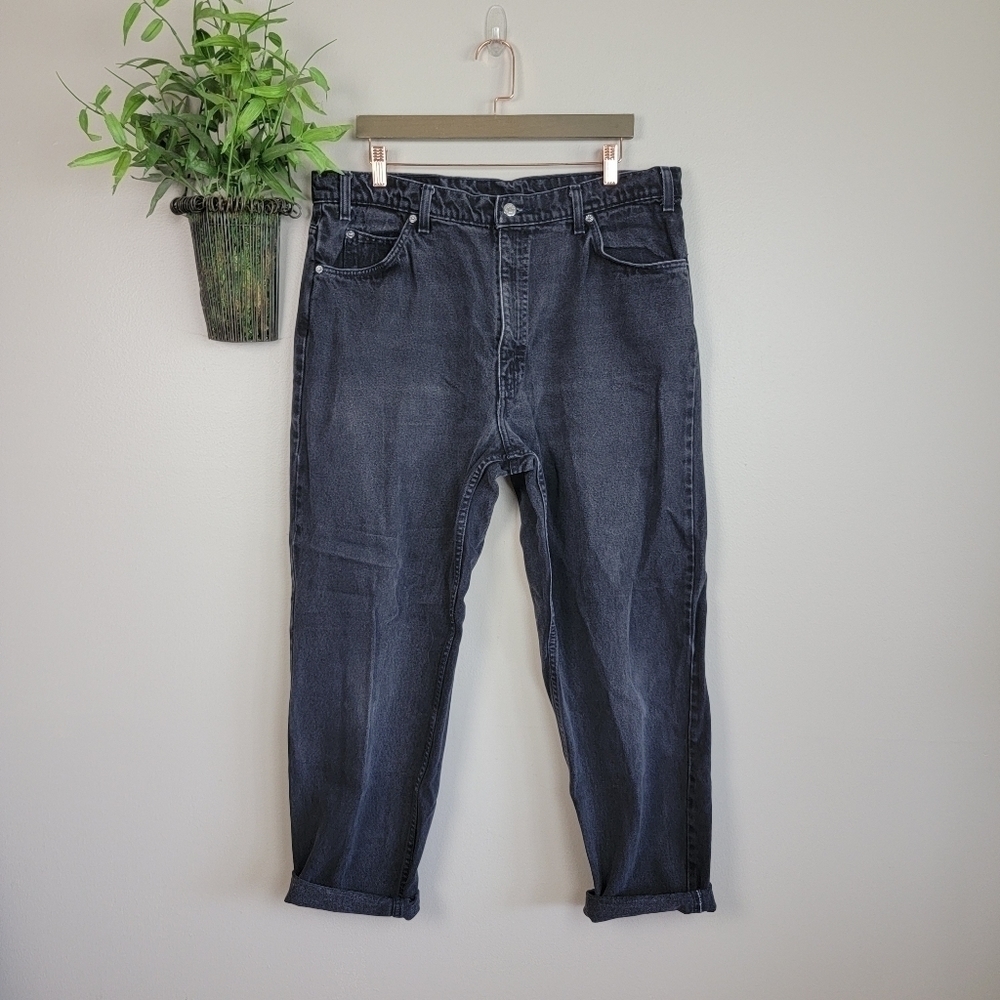 Vintage Levi's 550 Relaxed Fit Tapered 90s Faded Black 100% Cotton 16 18